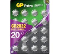 Piles CR2032 - Lot de 20 | GP Extra | Bouton Lithium CR 2032 3V- Haute Performance pour dispositifs Portables et médicaux, Porte-clés et balances