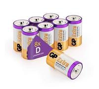Piles D - Lot de 8 Piles | GP Extra | Batterie Type D LR20 1,5V alcaline - Longue durée et Haute Performance pour Le Quotidien