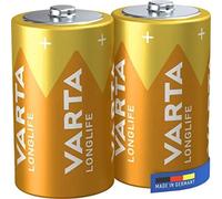 Piles D Mono - VARTA - Longlife - Alcalines - Lot de 2 - 1,5V - Made in Germany