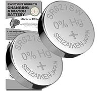 Piles de montre SR621SW - 2 x Seizaiken 364 cellules équivalentes, kit de remplacement avec notice de montage pour montres