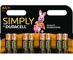 Piles Duracell AA Simply - Lot de 8