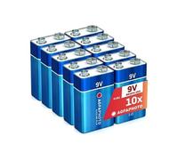 AgfaPhoto Piles Alcalines PLUS E-Block 6LR61 (9V, Lot de 10) - Longue Durée de Vie - Idéales pour Appareils Photo, Télécommandes et Gadgets Électroniques - Performance Fiable et Constante