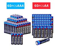 Piles jetables au carbone-zinc AA/AAA 1,5V pour guirlandes lumineuses LED, jouets, télécommandes, horloges, microphones. Compatibles pour cadeaux de Noël et de la Saint-Valentin 8 pièces/AA,8 pièces/A