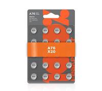 Piles LR44 Bouton - AG13 - Lot de 20 | 100% PeakPower | Batteries Alcalines LR 44 A76 - Longue durée et Haute Performance