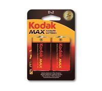 Pile alcaline LR20 KD2 AM1 1,5V KODAK MAX Blister de 2 piles