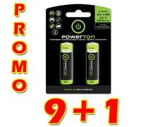 Piles Ni-MH, AA rechargeable, 1.2V, 2500mAh, Powerton, boîte, 10x2-pack, PROMO 2-pack 9+1 FREE (18+2 k