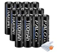 Piles rechargeables AAA, capacité de 1 100 mAh, faible autodécharge, lot de 12 piles AAA