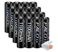 Piles rechargeables AAA, capacité de 1 100 mAh, faible autodécharge, lot de 16 piles AAA