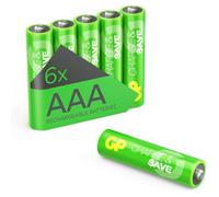 Piles Rechargeables AAA NiMh 650 mAh - Lot de 6 | GP Charge & Save| Préchargées, Longue durée - pour Lampes, Accessoires PC, Jouets