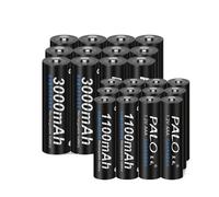 Piles rechargeables, capacité de 1100mAh, technologie Ni-MH, 1,2V, 12AA et AAA