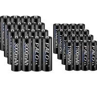 Piles rechargeables Ni-MH, 3000mAh AA, 1100mAh AAA ,16AA et 16AAA, 1,2 V