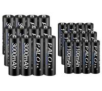 Piles rechargeables Ni-MH, compatibilité étendue, 12 AA et 12 AAA