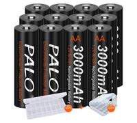 Piles rechargeables Ni-MH, longue durée, lot de 12 piles, 1,2 V