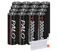 Piles rechargeables Ni-MH, longue durée, lot de 16 piles, 1,2 V