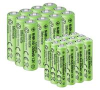 Piles Rechargeables Ni-MH Lot de 24, 12Pcs AA 1200mAh et 12Pcs AAA 600mAh | CICMOD Batterie Rechargeable AA et AAA 1.2V pour Produits Solaires, électroniques Quotidiens