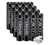 Piles rechargeables NiMH, compatibilité étendue, lot de 16 piles AAA