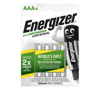 Piles rechargeables universelles Energizer 500 mAh AAA HR03 4 unités