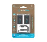 Paleblue Pile rechargeable 6LR61 (9V) Li‑Ion 500 mAh USB‑C – 2 pièces