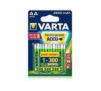 Varta Batteries rechargeables Ready2Use NiMH AA 2600mAh 1.2V - Pack de 4 - HR6 14,5x50,5 mm