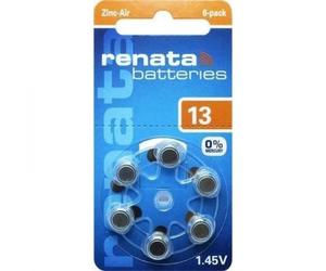 PILES ZINC-AIR SÉRIE ZA DE CHEZ RENATA POUR APPAREILS AUDITIFS 1.4 V 13A, HA13, V13AT, DA13, P13 ZA13.DP6 0HG