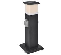 Pilier avec lampe pour prise de jardin Noir