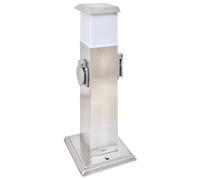 Pilier de prise de jardin avec lampe Acier inoxydable