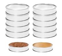 Pilikoll 10 Pièces Ø10cm Cercle à Tarte Rond en INOX à Bord pour Muffin | Roulé Cercles à Tarte, Double RoulésTartelette Cercles, pour Omelettes Crêpes Crumpets Tartes Mousses