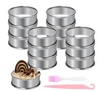Pilikoll 12 Pièces Ø6cm Cercle à Tarte pour Muffin, Omelettes, Crumpets | Roulé Cercle Tartelette en Inoxydable 430, Cercles à Tarte Double Roulés, pour Crêpes Crumpets Tartes Mousses