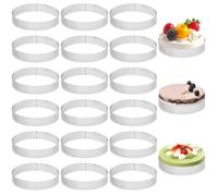Pilikoll 18 Pièces Ø10cm Moules à Dessert en Mousse en 430 Acier Inoxydable Cercle à Patisserie Perforé Cercle à Gâteau Rond Cercles à Dessert pour Pâtisseries,Mousse,Mini Gâteaux,Mini Pizzas,Muffins