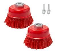 Pilikoll 2 Pièces Brosse Soucoupe en Nylon Ø 75MM Filetage interne M14 x 2 | Brosse Metallique Brosse Nylon pour Meuleuse,Filament de nylon Abrasifs Brosse Boisseau,pour Polissage et Nettoyage du Métal