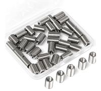 Pilikoll 40 Pièces Inserts Filetés Réducteurs M8 à M6 x 15mm Filetage Adaptateurs Manchon Réducteur Écrou Adaptateurs de Filetage M8 à M6 en Acier Inoxydable Kit de Réduction de Filetage