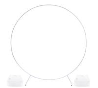 PILIN Kit D'Arche De Ballons Support D'Arche De Ballons Rond En MéTal | DéCoration De Fond - Plantes Grimpantes De Jardin Pour Les Anniversaires, Les Mariages, Les FêTes 1,8 m Blanc