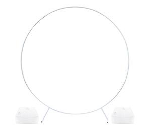PILIN Kit D'Arche De Ballons Support D'Arche De Ballons Rond En MéTal | DéCoration De Fond - Plantes Grimpantes De Jardin Pour Les Anniversaires, Les Mariages, Les FêTes 1,8 m Blanc