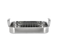 Pillivuyt Plat à four avec grille Somme 32x26.5x5.5 cm Acier inoxydable