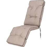 Pillowprim coussin de chaise de jardin Ilona - 160×50cm, résistant aux UV, pour fauteuil avec tabouret, beige