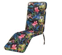 Pillowprim coussin de chaise de jardin Ilona - 160×50cm, résistant aux UV, pour fauteuil avec tabouret, feuilles multicolores