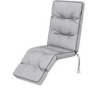 Pillowprim coussin pour chaise de jardin Ilona - 160×50cm, résistant aux UV, pour fauteuil avec tabouret, cendre