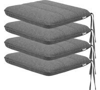 PillowPrim Set de meubles de jardin avec 4 coussins, pour chaises, fauteuils et bancs de jardin, outdoor, coussin pour chaise longue, rembourrage, canapé, coussin universel, graphite, 50 x 43 x 6 cm