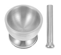 Pilon à Ail en Acier Inoxydable, Broyeur Alimentaire Stable, Léger | Moulin à Épices, Base Anti Déversement, Usage Maison, Argenté, pour Poivre et Vanille