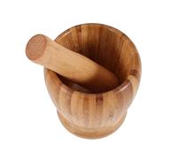 Pilon Mortier Ensemble de pilon et mortier en bois, presse-purée à main, broyeur ail épices, bol for, herbes, poivre, assaisonnements, pilules(Wood color M)