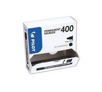 Pack de 15 marqueurs permanents Pilot 400 pointe biseautée 4,5 mm noirs + 5 offerts