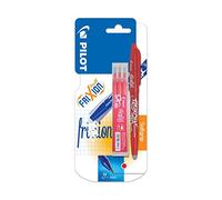 Pilot - 1 Etui de 3 recharges pour Stylo Frixion Ball Rouge + 1 Stylo Frixion Ball Rouge, Pointe Moyenne 0.7 mm