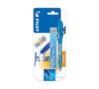Pilot - 1 Etui de 3 recharges pour Stylo Frixion Ball Turquoise + 1 Stylo Frixion Ball Turquoise, Pointe Moyenne 0.7 mm