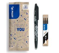 PILOT - 1 FriXion Ball + 3 Recharges - Stylo Effaçable - Noir | Encre Thermosensible - Écriture Fluide, Propre, Sans Ratures - Recharges Incluses - Pointe Moyenne 0,7mm
