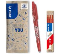 PILOT - 1 FriXion Ball + 3 Recharges - Stylo Effaçable - Rouge | Encre Thermosensible - Écriture Fluide, Propre, Sans Ratures - Recharges Incluses - Pointe Moyenne 0,7mm
