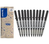 PILOT - 10+1 OFFERT V-Ball 05 - Stylo Encre Liquide - Noir - Pointe Fine | Écriture Fluide, Précise et Légère - Séchage Rapide - Noir - Pointe Fine Conique 0,5mm - Tracé 0,3mm