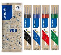 PILOT - 12 Recharges FriXion Point - Encre Effaçable - Bleu - Pointe Fine | Compatibles FriXion Point et FriXion Point Clicker - 12 Cartouches - Noir, Bleu, Rouge, Vert - Pointe Fine Synergy (0,5mm)