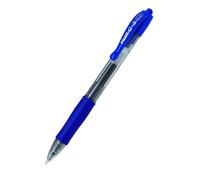 PILOT 14699 G2 10 Stylo-bille écriture large encre gel rétractable rechargeable corps translucide grip caoutchouc 0,6 mm Bleu