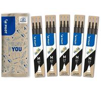 PILOT - 15 Recharges FriXion Ball - Effaçable - Noir - Pointe Moyenne | Encre Gel Effaçable - Compatible Stylos FriXion Ball et Ball Clicker - Noir - Pointe Moyenne (0,7mm)