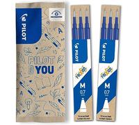 PILOT - 2 Etuis de 3 Recharges FriXion pour stylo effaçable. Compatibles FriXion Ball et FriXion Ball Clicker - Bleu - Pointe Moyenne